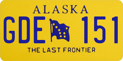 AK license plate GDE151