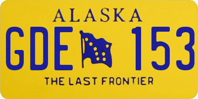AK license plate GDE153