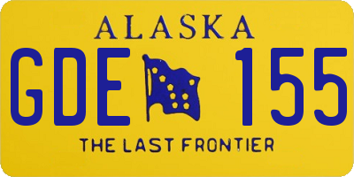 AK license plate GDE155