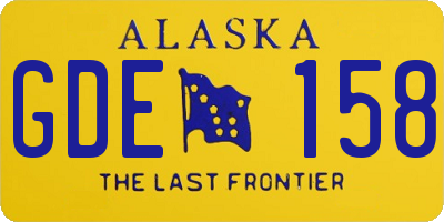 AK license plate GDE158