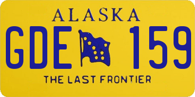 AK license plate GDE159