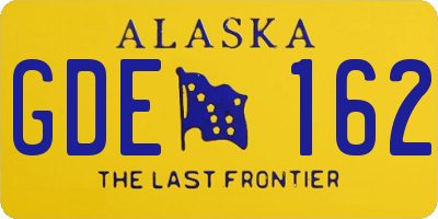 AK license plate GDE162