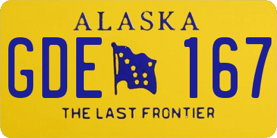 AK license plate GDE167