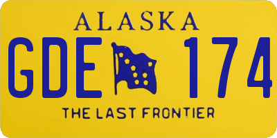 AK license plate GDE174