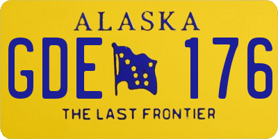AK license plate GDE176