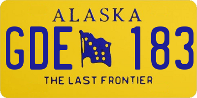 AK license plate GDE183