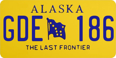 AK license plate GDE186