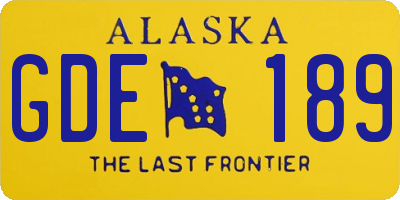 AK license plate GDE189