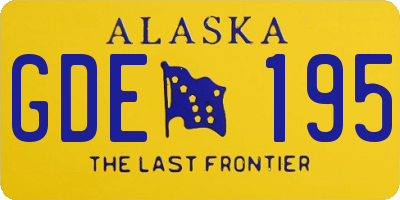 AK license plate GDE195
