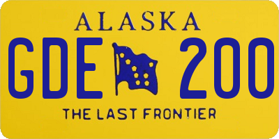 AK license plate GDE200