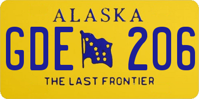 AK license plate GDE206