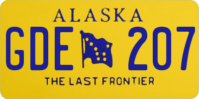 AK license plate GDE207