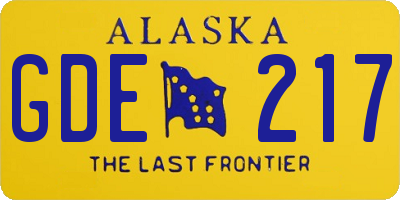 AK license plate GDE217