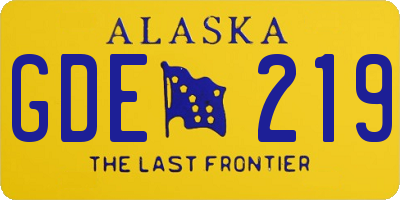 AK license plate GDE219