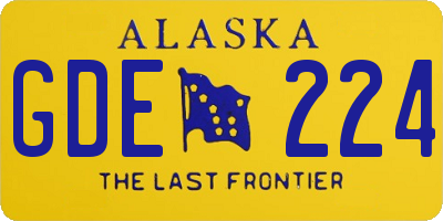 AK license plate GDE224