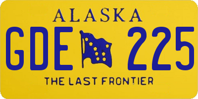 AK license plate GDE225