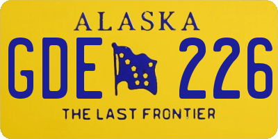 AK license plate GDE226