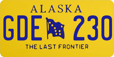 AK license plate GDE230