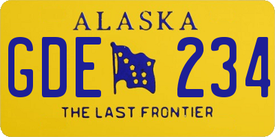 AK license plate GDE234
