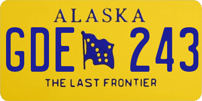 AK license plate GDE243