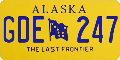 AK license plate GDE247