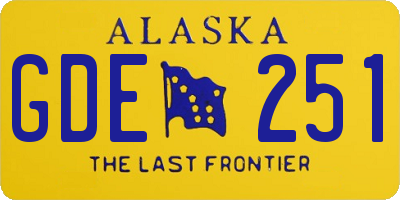 AK license plate GDE251