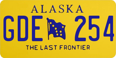 AK license plate GDE254