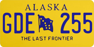 AK license plate GDE255