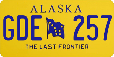 AK license plate GDE257