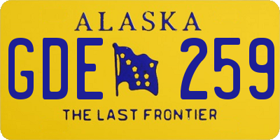 AK license plate GDE259