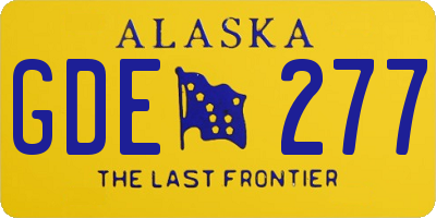 AK license plate GDE277