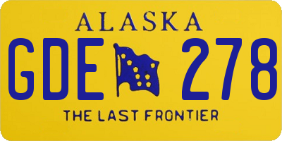 AK license plate GDE278
