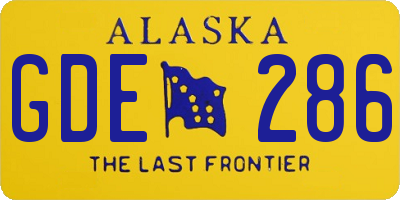 AK license plate GDE286