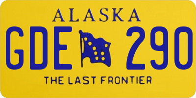 AK license plate GDE290