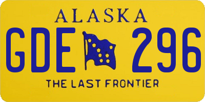 AK license plate GDE296