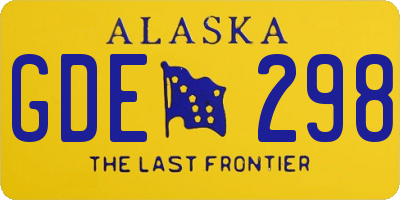 AK license plate GDE298