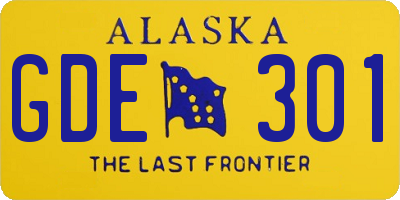 AK license plate GDE301