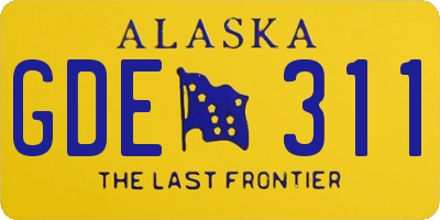 AK license plate GDE311