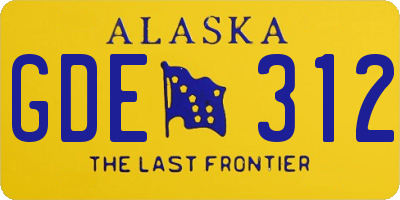 AK license plate GDE312