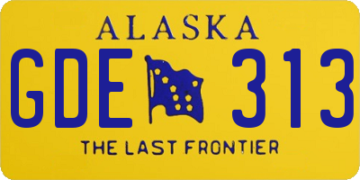 AK license plate GDE313