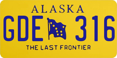 AK license plate GDE316