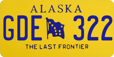 AK license plate GDE322