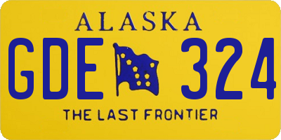 AK license plate GDE324