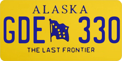AK license plate GDE330
