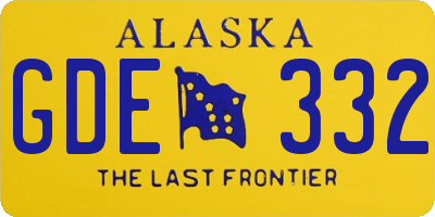 AK license plate GDE332