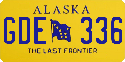 AK license plate GDE336