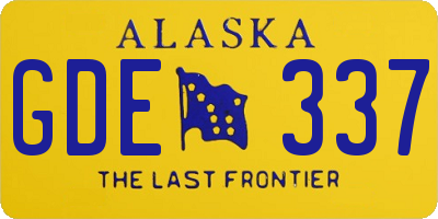 AK license plate GDE337