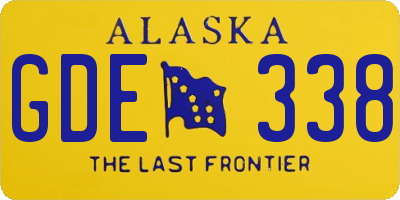 AK license plate GDE338