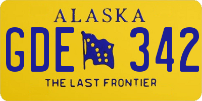 AK license plate GDE342