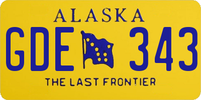 AK license plate GDE343